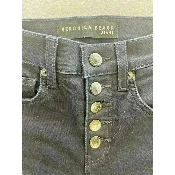 Veronica Beard Debbie Ankle Skinny High Rise Jeans 24 Stretch Button Fly Indigo - Picture 3 of 14